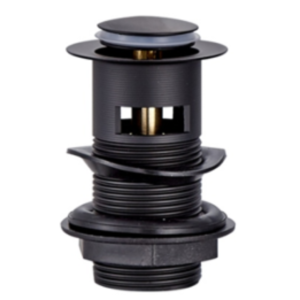 Trisen KlikKlak Slotted Basin Waste Plug Top Black