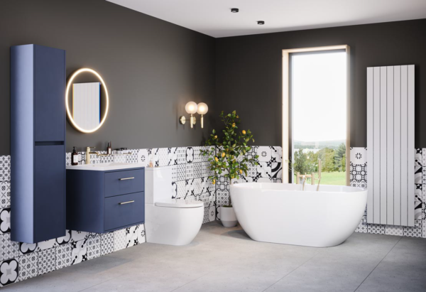 Emporio Cresta 600 Matt Blue Vanity Unit 2 Draw