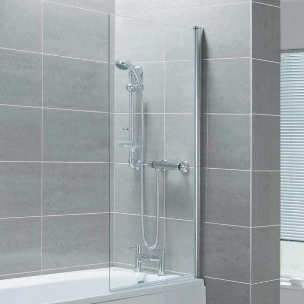 Emporio Bathrooms - Arley 6mm Square Bathscreen 800 x 1400mm Inc Rail - 1