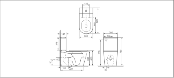 Emporio Bathrooms - Angel Back to wall wc pan - 2