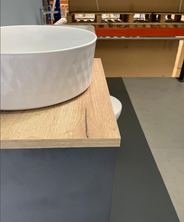 Emporio Uno Wall Hung Vanity, Oak Worktop, & Basin - Image 2