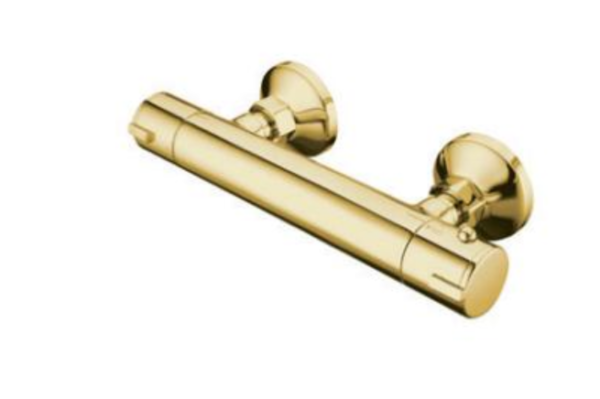 Emporio Bathrooms - Round Brushed Brass Thermostatic Shower Valve EXP - 1