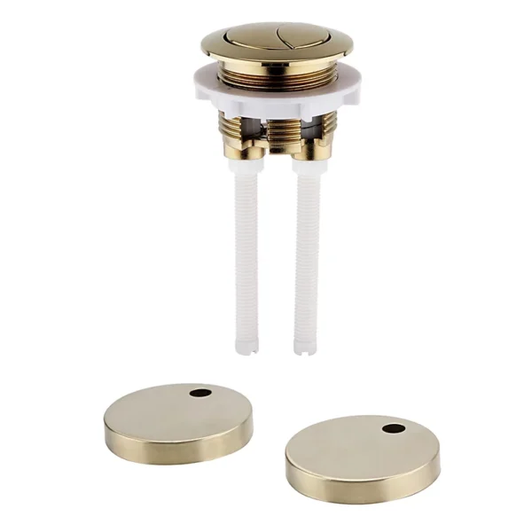 Emporio Bathrooms - Brushed Brass Flush Button And Seat Hinge Covers - 1