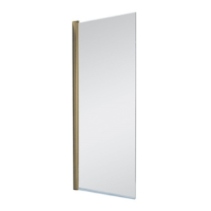 6mm Square Bathscreen 800 x 1400mm Brushed Brass